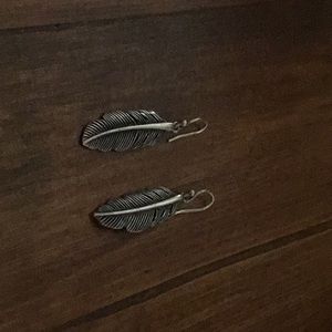 Silpada Etched Feather Earrings